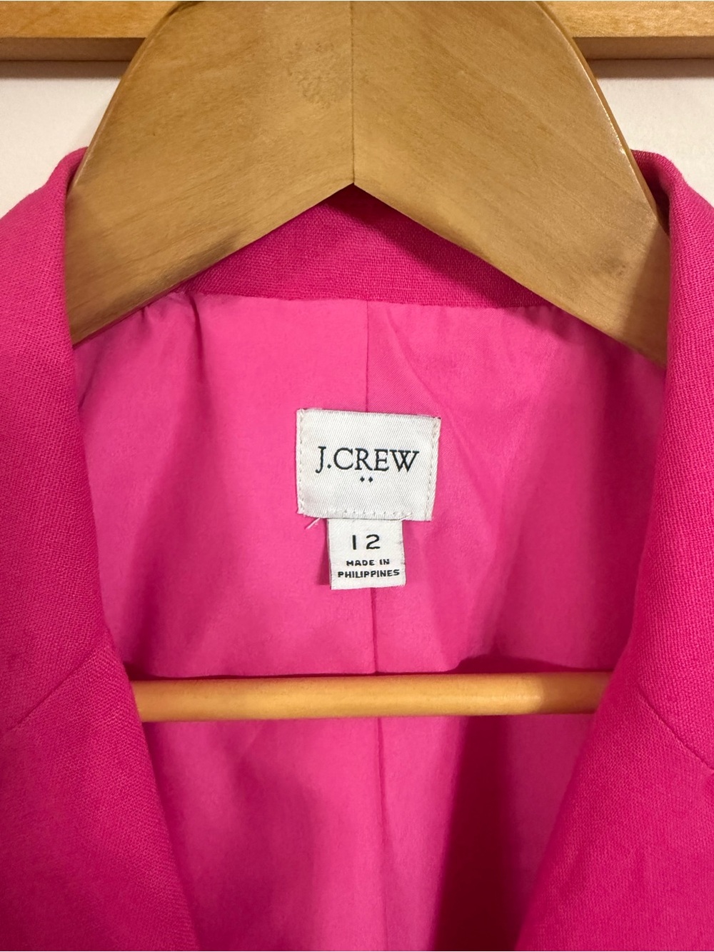 J. Crew Bright Pink Single-Button Linen Blend Blazer - Picture 2 of 4